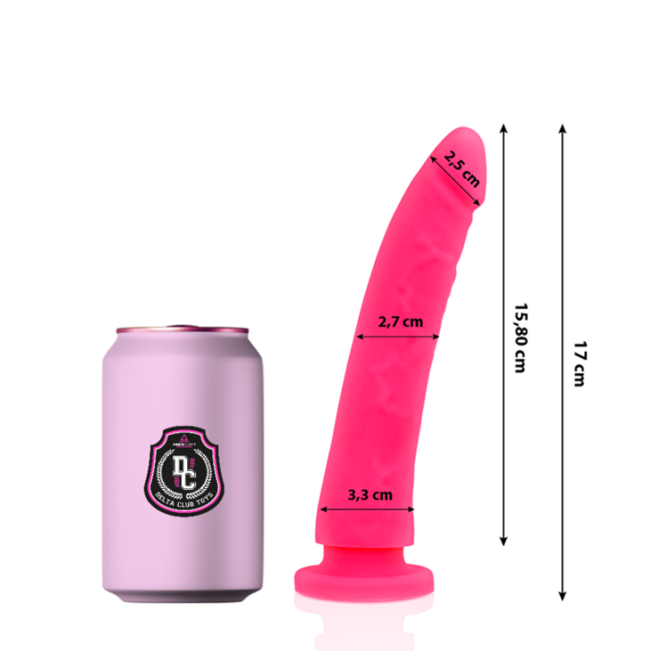 DELTA CLUB - DILDO REALISTA ROSA SILICONA MEDICA 17 CM -O- 3 CM | VibraZon