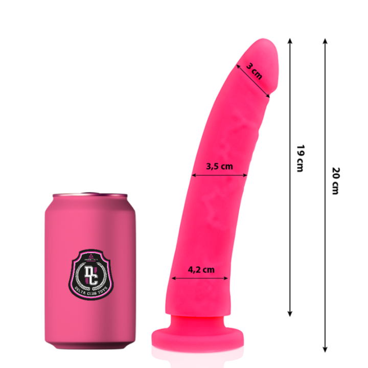 DELTA CLUB - DILDO REALISTA ROSA SILICONA MEDICA 20 CM -O- 4 CM | VibraZon