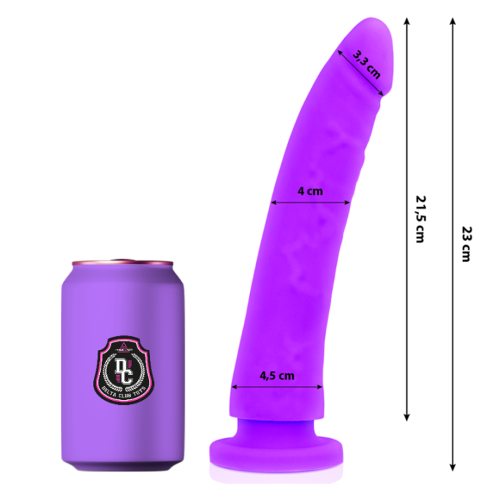 DELTA CLUB - DILDO REALISTA LILA SILICONA MEDICA 23 CM -O- 4.5 CM | VibraZon