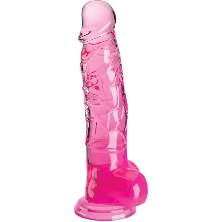 KING PENE - CLEAR PENE REALÍSTICO CON TESTÍCULOS 16.5 CM ROSA