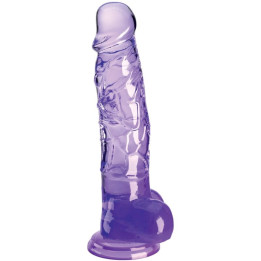 KING PENE - CLEAR PENE REALÍSTICO CON TESTÍCULOS 16.5 CM MORADO | VibraZon