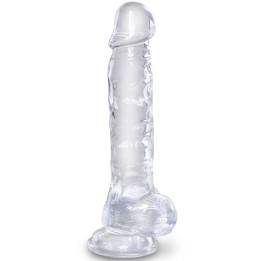 KING PENE - CLEAR PENE REALÍSTICO CON TESTÍCULOS 16.5 CM TRANSPARENTE | VibraZon