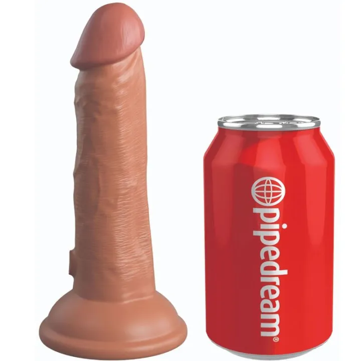 KING PENE - ÉLITE DILDO REALÍSTICO VIBRADOR & SILICONA 15.2 CM CARAMELO