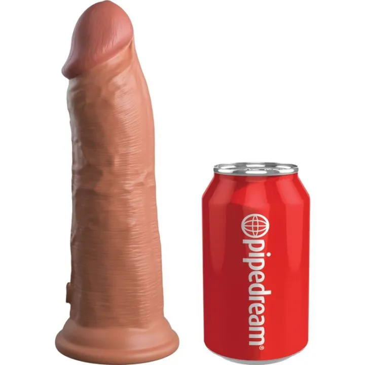 KING PENE - ÉLITE DILDO REALÍSTICO VIBRADOR & SILICONA 20.3 CM CARAMELO