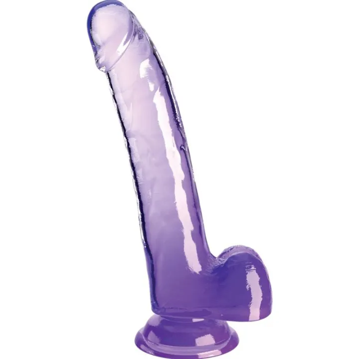 KING PENE - CLEAR DILDO CON TESTÍCULOS 20.3 CM MORADO