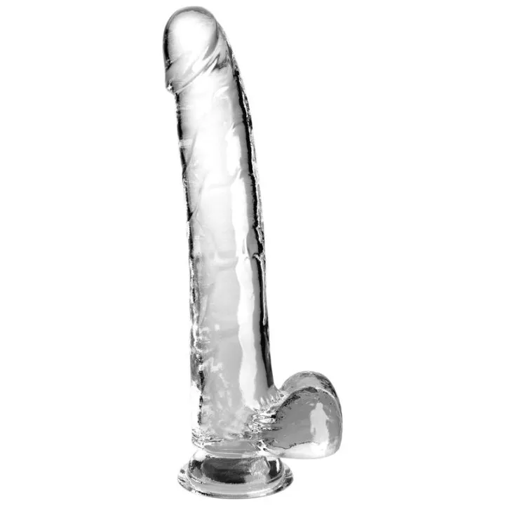 KING PENE - CLEAR DILDO CON TESTÍCULOS 24.8 CM TRANSPARENTE