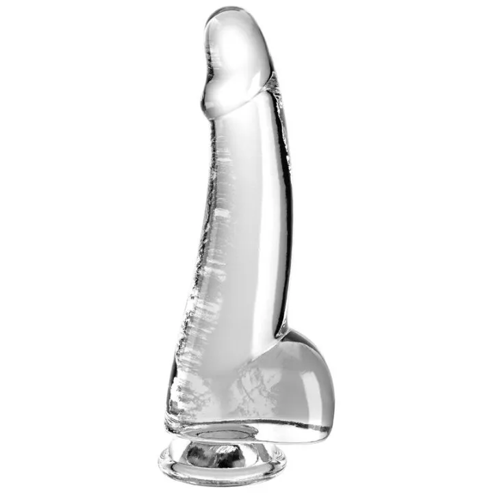 KING PENE - CLEAR DILDO CON TESTÍCULOS 15.2 CM TRANSPARENTE