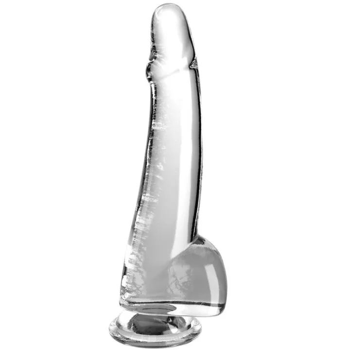 KING PENE - CLEAR DILDO CON TESTÍCULOS 19 CM TRANSPARENTE