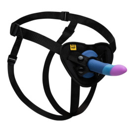 ROMP - PICCOLO ARNÉS + DILDO SILICONA CON VENTOSA TRICOLOR 14 CM | VibraZon