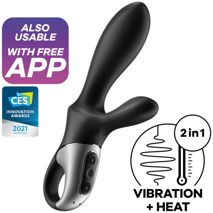 SATISFYER - HEAT CLIMAX+ VIBRADOR ANAL APP NEGRO | VibraZon