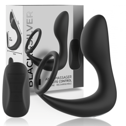 NEGRO&PLATEADO - MASAJEADOR ANAL CONTROL REMOTO SILICONA RECARGABLE NEGRO | VibraZon