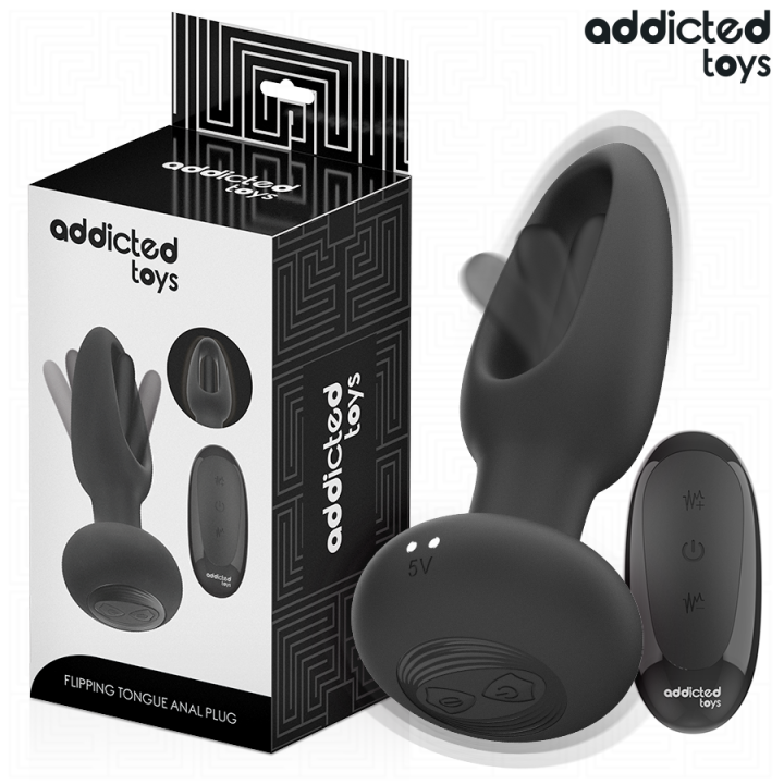 ADDICTED JUGUETES - PLUG ANAL CON LENGUA VIBRADORA Y CONTROL REMOTO | VibraZon