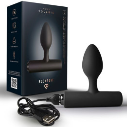ROCKS-OFF - NOVA SOLARIS PLUG ANAL FINO RECARGABLE 16 FUNCIONES NEGRO | VibraZon