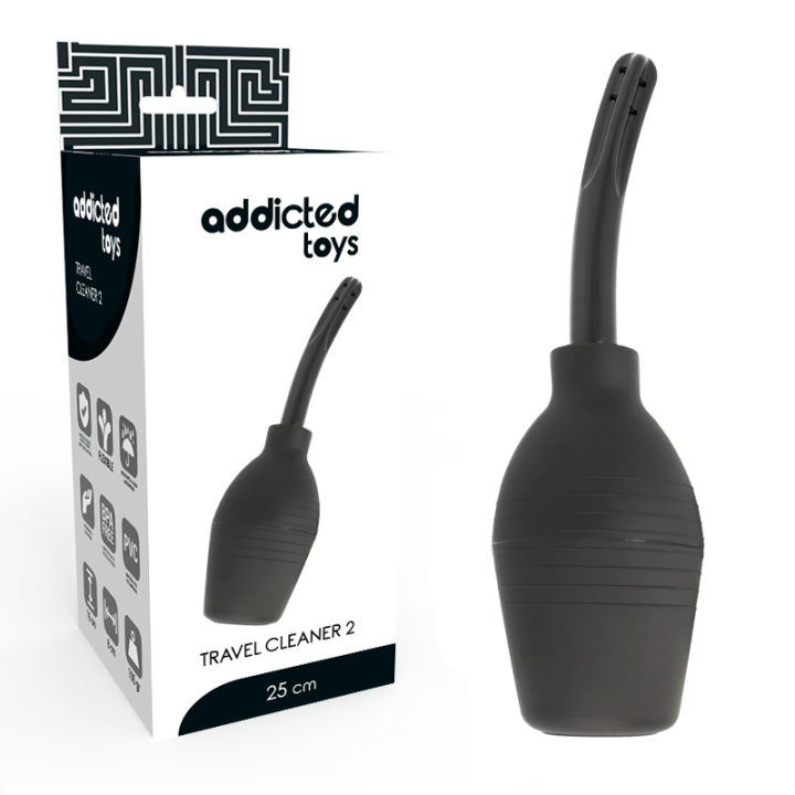 ADDICTED JUGUETES - SQUEEZE PERA LIMPIEZA ANAL NEGRO | VibraZon