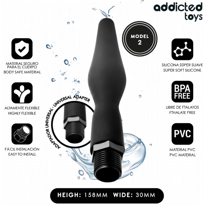 ADDICTED JUGUETES - LIMPIADOR ANAL CON ADAPTADOR UNIVERSAL MODELO 2 | VibraZon