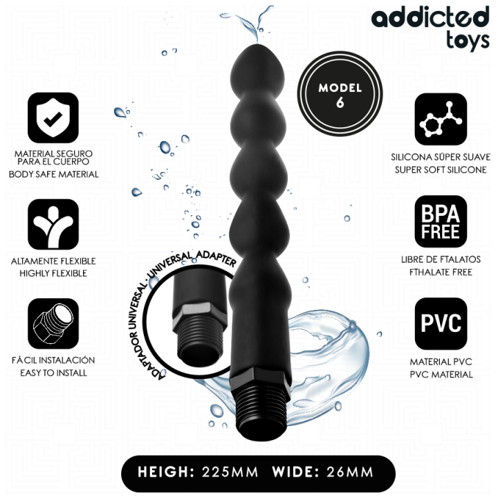 ADDICTED JUGUETES - LIMPIADOR ANAL CON ADAPTADOR UNIVERSAL MODELO 6 | VibraZon