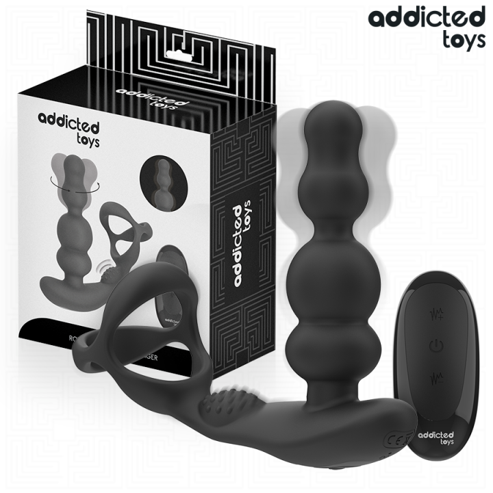 ADDICTED JUGUETES - MASAJEADOR PROSTÁTICO ROTATORIO CONTROL REMOTO | VibraZon