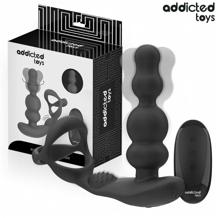 ADDICTED JUGUETES - MASAJEADOR PROSTÁTICO ROTATORIO CONTROL REMOTO