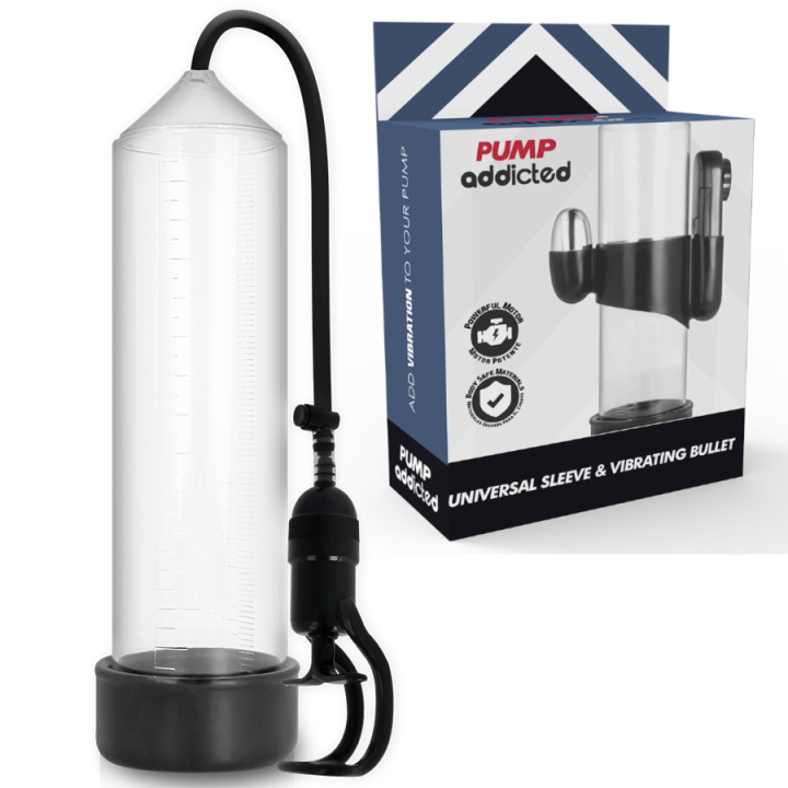BOMBA ADDICTED - BOMBA ERECCIÓN RX5 TRANSPARENTE CON VIBRADOR | VibraZon