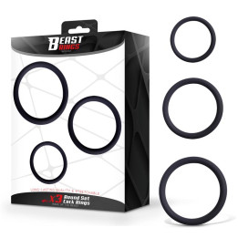 Set de 3 Anillos para el Pene Silicona S, M y L de Beast Rings | VibraZon