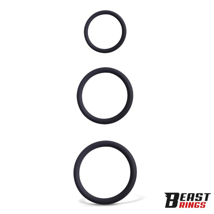 Set de 3 Anillos para el Pene Silicona S, M y L de Beast Rings | VibraZon