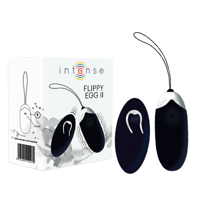 INTENSE - FLIPPY II HUEVO RECARGABLE REMOTO NEGRO | VibraZon
