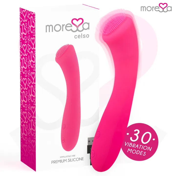 MORESSA - CELSO MASAJEADOR DUO PUNTO G Y SUERO PELVICO PREMIUM SILICONA RECARGABLE