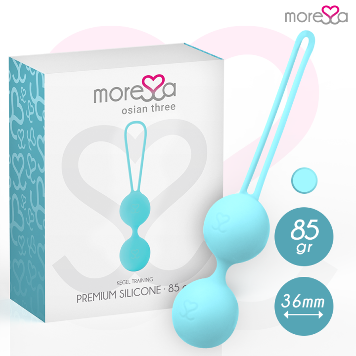 MORESSA - OSIAN THREE ENTRENAMIENTO SUELO PELVICO 85 gr PREMIUM SILICONA TURQUESA | VibraZon