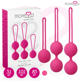 MORESSA - OSIAN SET PREMIUM SILICONA ROSA (Osian One - 51 g | Osian Two - 101 g | Osian Three 85 g) | VibraZon