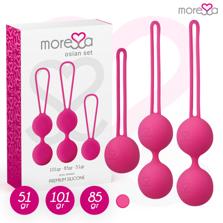 MORESSA - OSIAN SET PREMIUM SILICONA ROSA (Osian One - 51 g | Osian Two - 101 g | Osian Three 85 g) | VibraZon