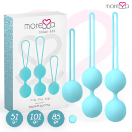 MORESSA - OSIAN SET Osian One; 51 Gr / Osian Two; 101 Gr / Osian Three 85 gr PREMIUM SILICONA TURQUESA | VibraZon