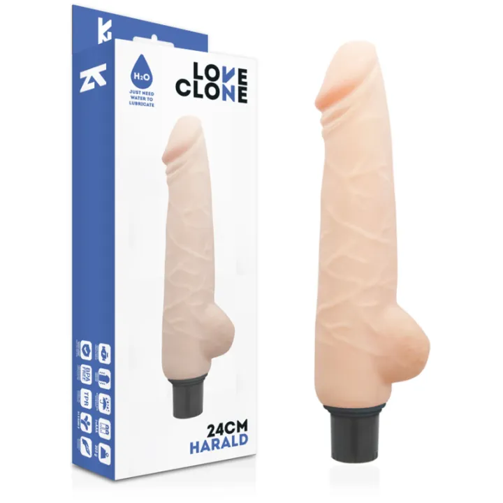 LOVECLONE - HARALD VIBRADOR REALÍSTICO AUTOLUBRICADO 24 CM -O- 4 CM