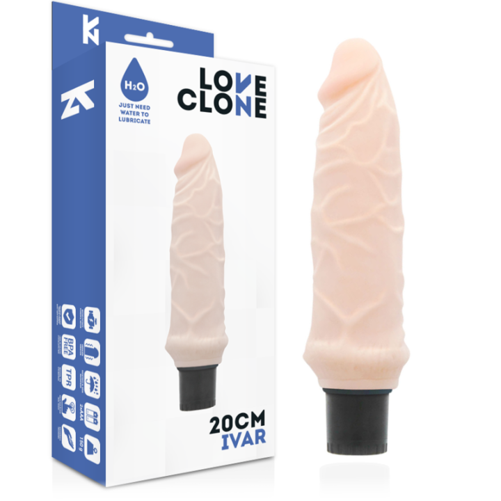 LOVECLONE - IVAR VIBRADOR REALÍSTICO AUTOLUBRICADO 20 CM -O- 3.7 CM | VibraZon