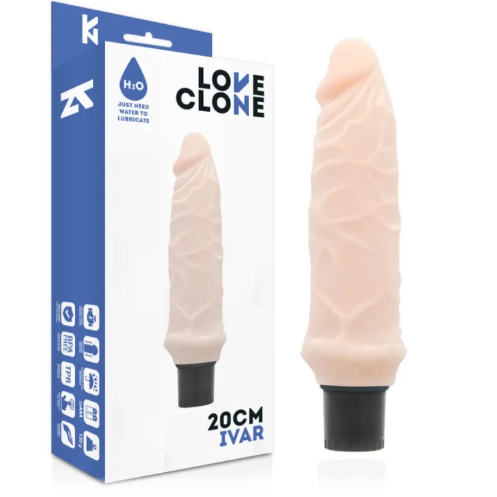 LOVECLONE - IVAR VIBRADOR REALÍSTICO AUTOLUBRICADO 20 CM -O- 3.7 CM