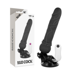 BASECOCK - VIBRADOR REALÍSTICO CONTROL REMOTO NEGRO 19.5 CM -O- 4 CM | VibraZon