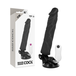 BASECOCK - VIBRADOR REALÍSTICO CONTROL REMOTO NEGRO 21 CM -O- 4 CM | VibraZon