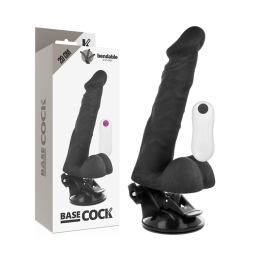BASECOCK - VIBRADOR REALÍSTICO ARTICULABLE CONTROL REMOTO NEGRO 20 CM -O- 4.5 CM | VibraZon