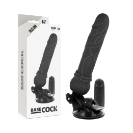 BASECOCK - VIBRADOR REALÍSTICO CONTROL REMOTO NEGRO 19.5 CM -O- 4 CM | VibraZon