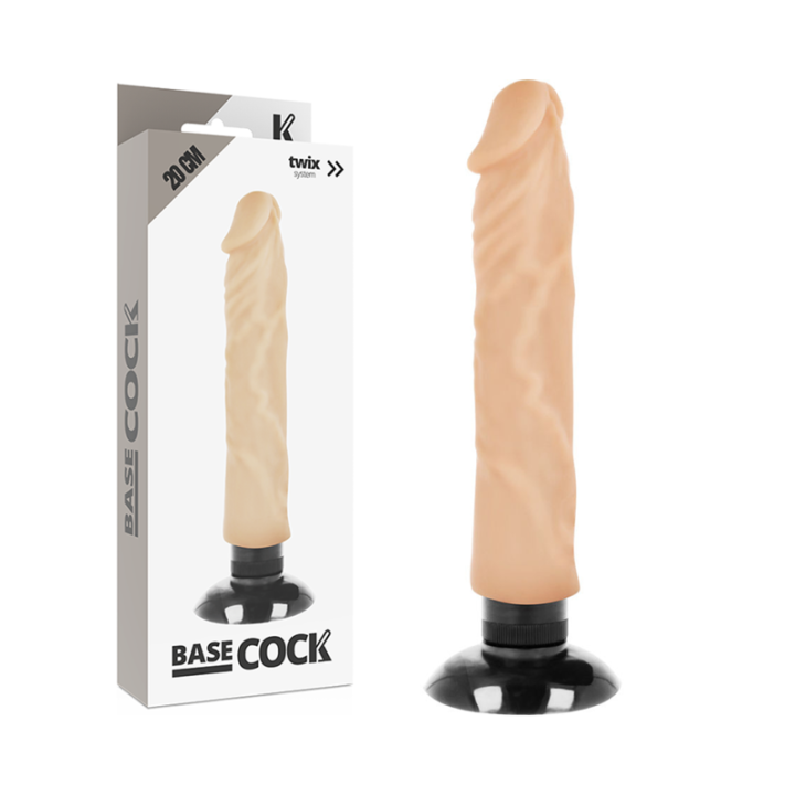 BASECOCK - VIBRADOR REALÍSTICO 2-1 NATURAL 20 CM -O- 4 CM | VibraZon