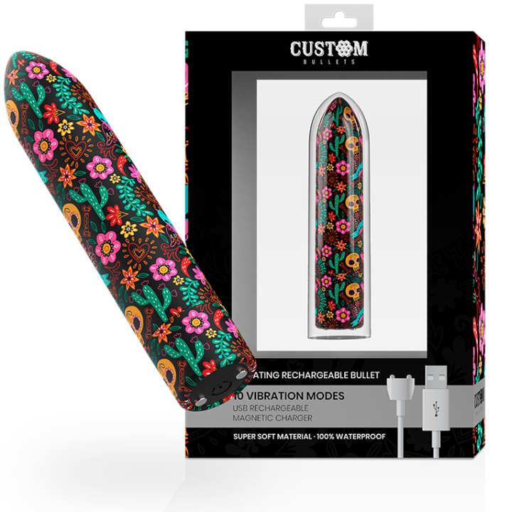 CUSTOM BULLETS - BALA RECARGABLE SKULL 10 INTENSIDADES | VibraZon