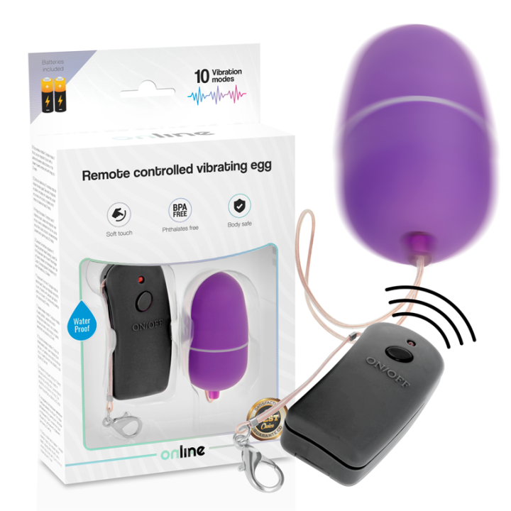 ONLINE - HUEVO VIBRADOR CON MANDO CONTROL REMOTO LILA | VibraZon