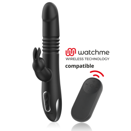 NEGRO&PLATEADO - KENJI VIBRADOR RABBIT UP & DOWN + MANDO CONTROL REMOTO WATCHME | VibraZon