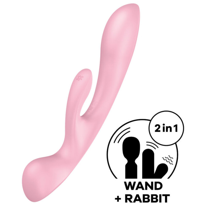 SATISFYER - TRIPLE OH VIBRADOR HÍBRIDO ROSA | VibraZon