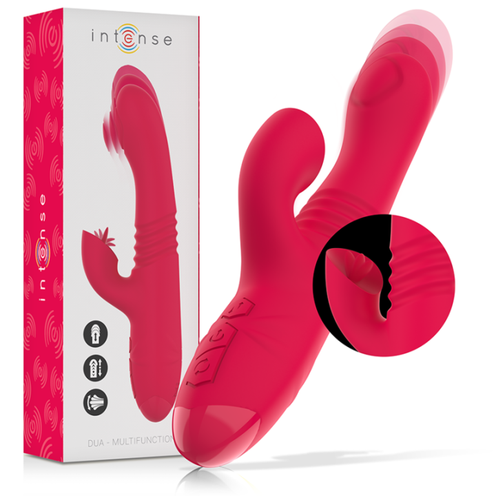 INTENSE - DUA VIBRADOR MULTIFUNCIÓN RECARGABLE UP & DOWN CON LENGUA ROJO | VibraZon