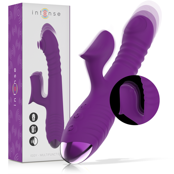 INTENSE - IGGY VIBRADOR MULTIFUNCIÓN RECARGABLE UP & DOWN CON ESTIMULADOR DE CLITORIS MORADO | VibraZon