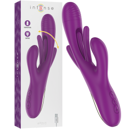 INTENSE - APOLO VIBRADOR MULTIFUNCIÓN RECARGABLE 7 VIBRACIONES CON LENGUA OSCILANTE MORADO | VibraZon