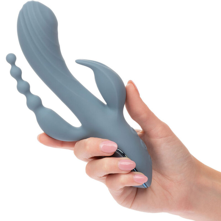 CALEXOTICS - VIBRADOR TRIPLE ÉXTASIS GRIS | VibraZon