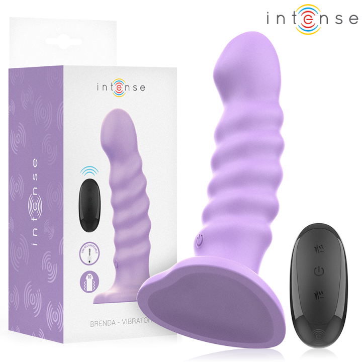 INTENSE - BRENDA VIBRADOR TALLA M DISEÑO EN ESPIRAL 10 VIBRACIONES MORADO CONTROL REMOTO | VibraZon