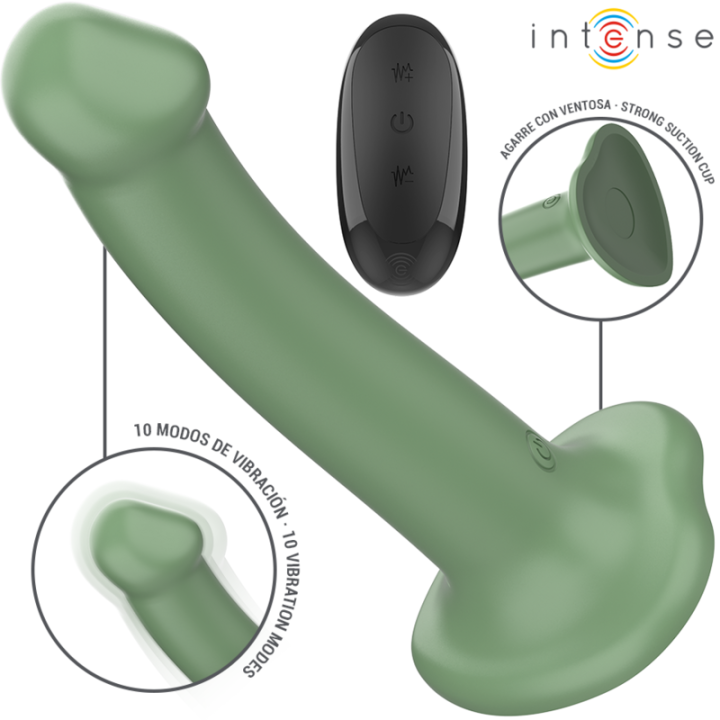 INTENSE - BECCA VIBRADOR CON VENTOSA 10 VIBRACIONES VERDE CONTROL REMOTO | VibraZon