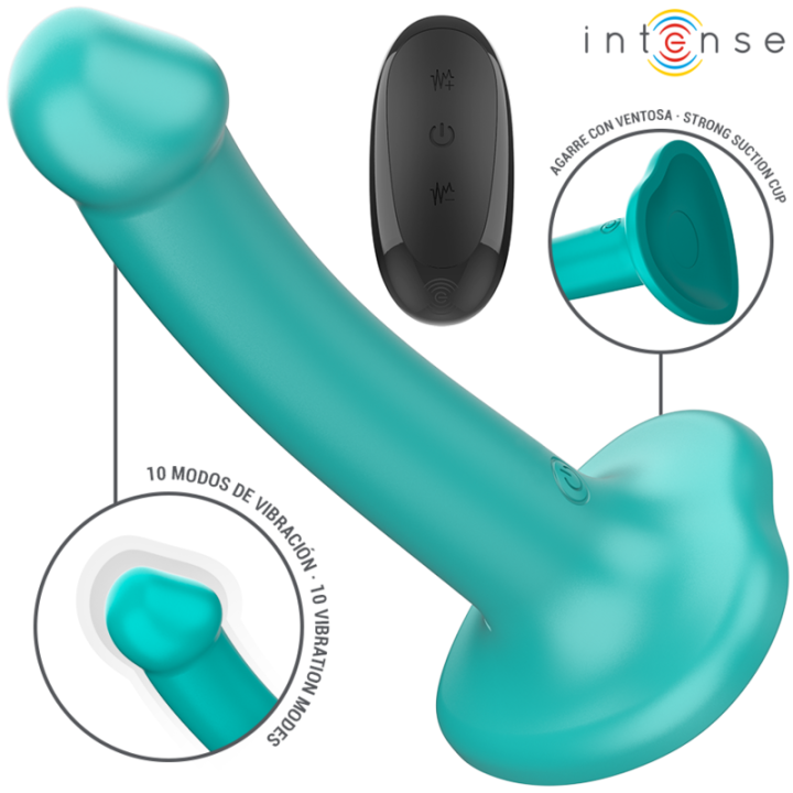 INTENSE - KATIE VIBRADOR CON VENTOSA 10 VIBRACIONES AZUL OSCURO CONTROL REMOTO | VibraZon
